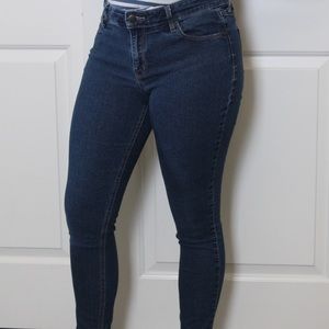 Women's Old Navy Blue Skinny Jeans Mid rise dark wash size 2